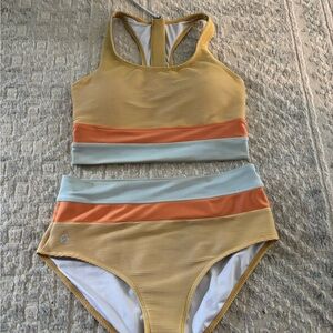 Nani Yellow and Orange Striped Bikini Set